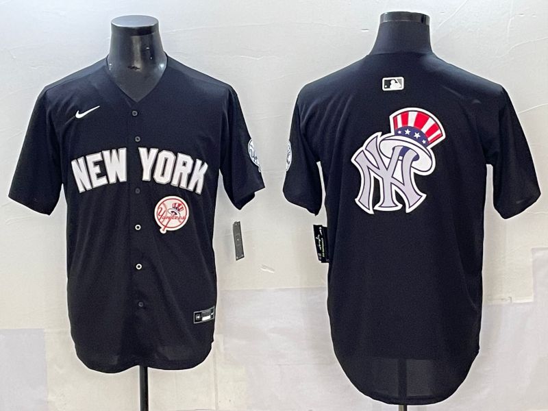 Men 2025 New York Yankees Blank Black Nike MLB Jersey style 0019->new york yankees->MLB Jersey